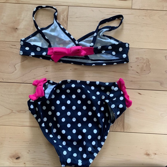 Gymboree Kid Girl Navy Polka Dot Bikini Bathing Suit 🌺 Size 7 - Picture 5 of 14